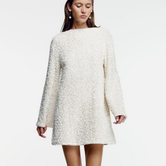 H&M White Sequined Tie Back Dress - Picture 1 of 6